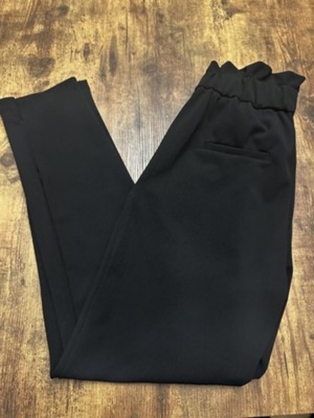 Dynamite Black Paperbag Waist Slim Leg Trousers